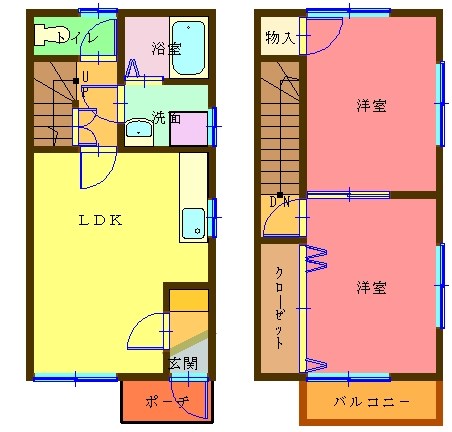 デュプレ21 F号室 間取り