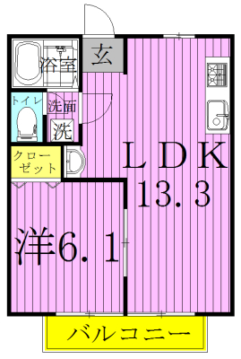 ヴィレッヂM 101号室 間取り
