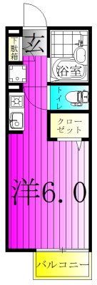 ベルデュール 202号室 間取り