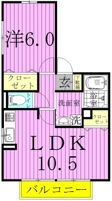 グランパティオⅤ 203号室 間取り