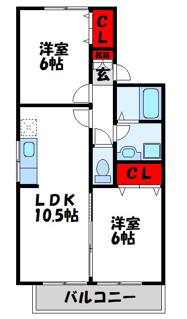 セジュール赤間 間取り