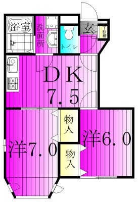 パルテール 103号室 間取り