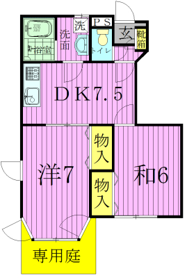 パルテール 103号室 間取り