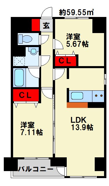 ラフィナーレアースコート魚町 間取り