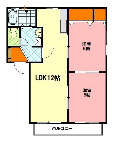 石川ハイツC 208号室 間取り