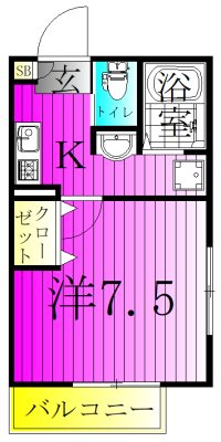 セレ柏 102号室 間取り