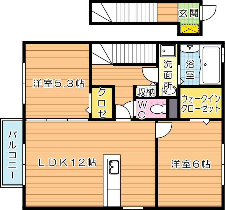 セジュール原町Ⅱ 203号室 間取り