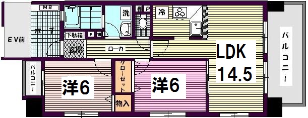 アヴァンセーヌ西新 間取り