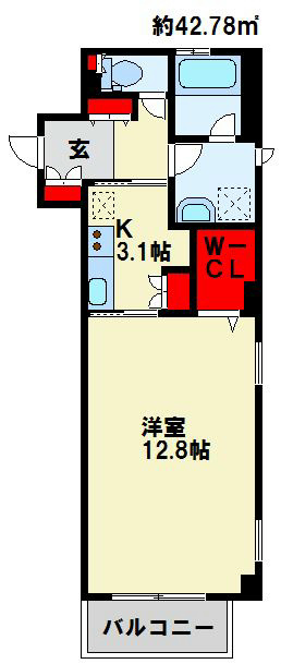 アネシス片野 203号室 間取り