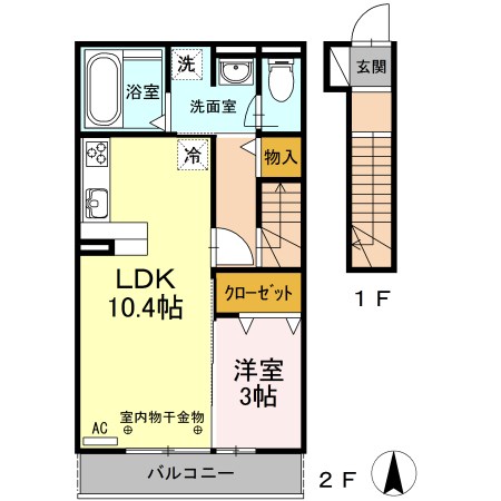 ドエル上西 203号室 間取り