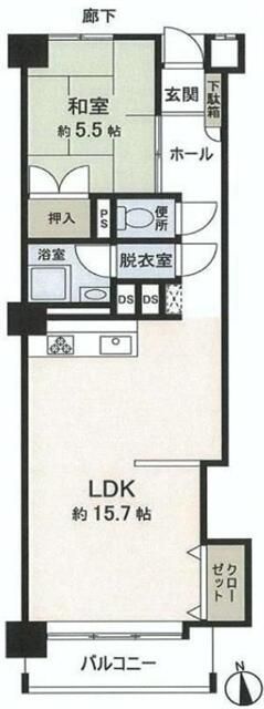 鵠沼フラワーマンション 205号室 間取り