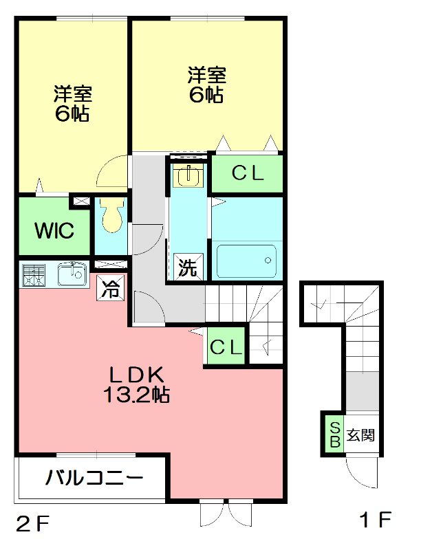 ルミエールA  202号室 間取り