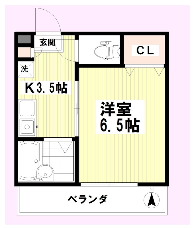 サングレース 106号室 間取り