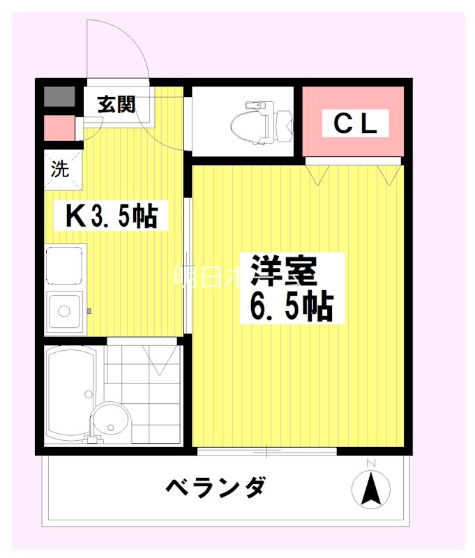 サングレース 205号室 間取り