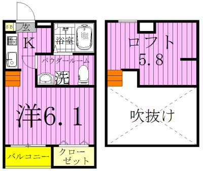 プリエール松戸 103号室 間取り