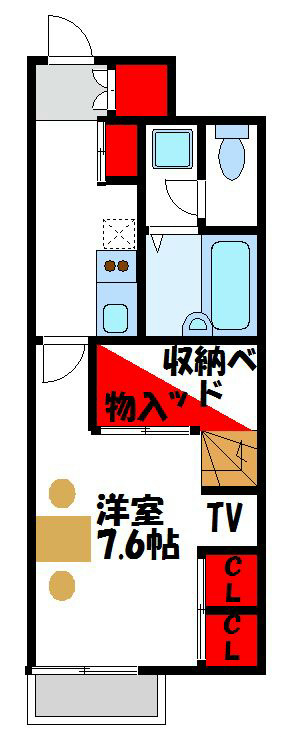 レオパレス花見が丘　KT 101号室 間取り