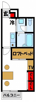 レオパレス若木台 209号室 間取り