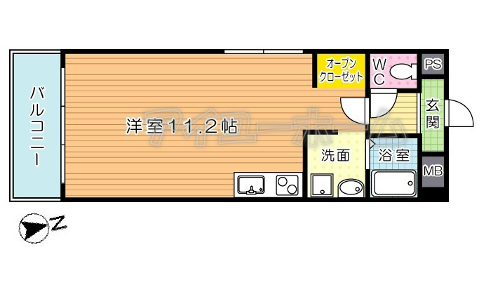 エルザビル馬借47 806号室 間取り