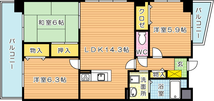 珪州館Ⅲ  間取り