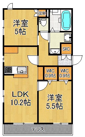 Diamond marsh 101号室 間取り