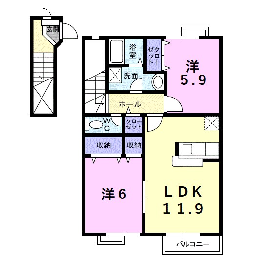 メゾンドラパンⅡ 203号室 間取り