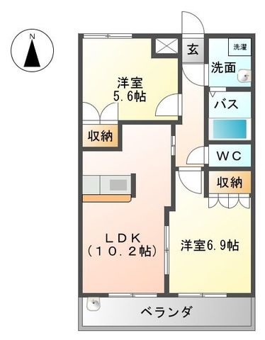 すぎのきハイム 205号室 間取り