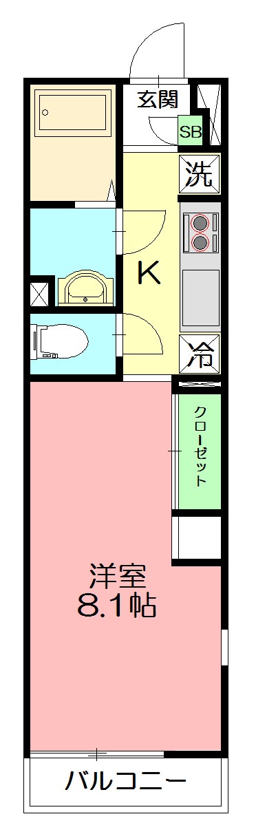 リブリ・ホーリー鎌倉 206号室 間取り