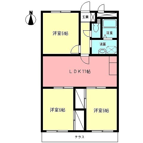 ソレイユ楠 102号室 間取り