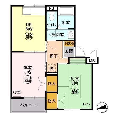 サンＶパーク5 102号室 間取り