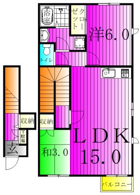 アンサンブル・コートB 201号室 間取り