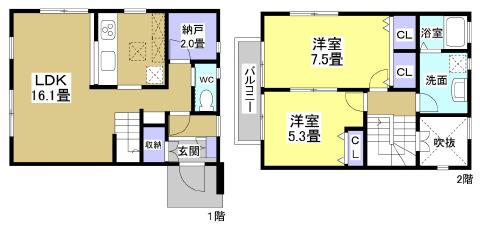 テラスハウス蜆塚 間取り図