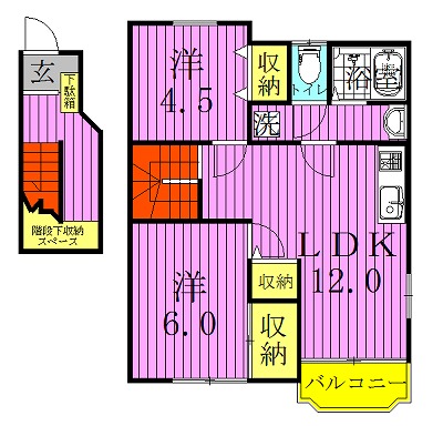 エヴァグリーンハイツ  203号室 間取り