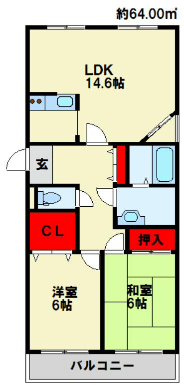 フルール三ヶ森　A棟 間取り
