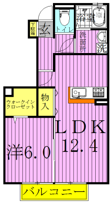カーサクラール 101号室 間取り
