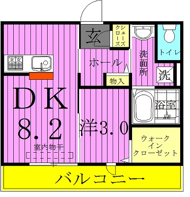 クレア 206号室 間取り