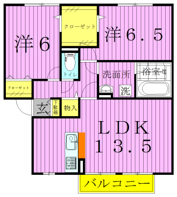 メルヴェイユⅤ 202号室 間取り