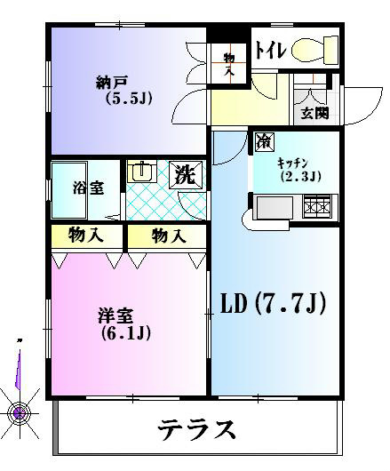 メゾンベールⅡ 102号室 間取り