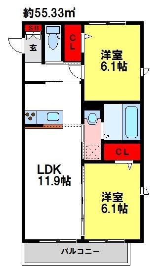 メゾンリブハフト 間取り