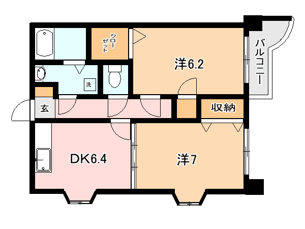 ブルーアイズ中央 307号室 間取り