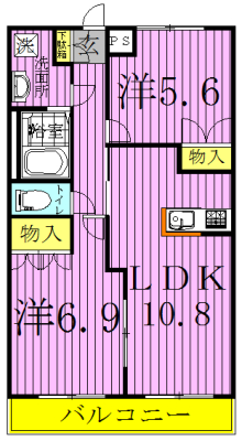 プロニティおおたかの森 205号室 間取り