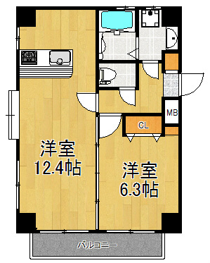 マーヴェル鶴見 201号室 間取り