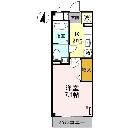 プラシード新越谷 101号室 間取り