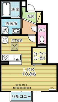 D-room白銀 102号室 間取り