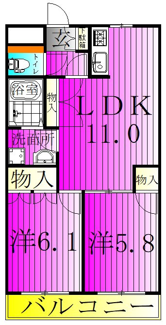 セントラルハイツⅡ 206号室 間取り