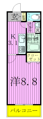 ロイヤルハイツ 201号室 間取り