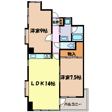 鶴陽明ハイツ 間取り図