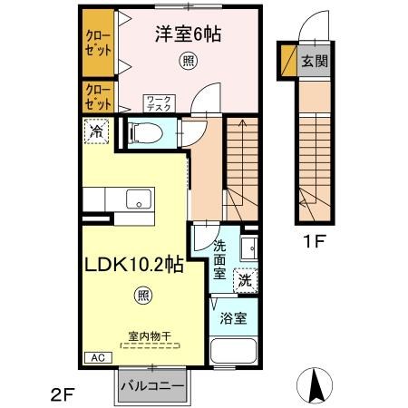 ストラールB棟 205号室 間取り