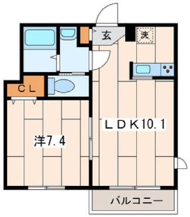 ミルクリーク茅ヶ崎 103号室 間取り