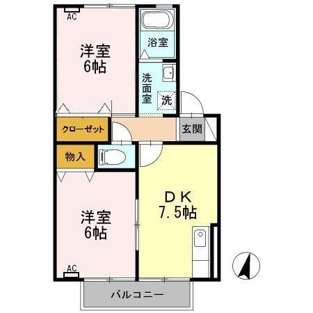 アストロハウスＣ 202号室 間取り