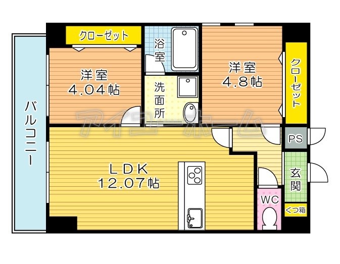 U-Basic reef 三萩野(ユー・ベーシックリーフ三萩野)  801号室 間取り